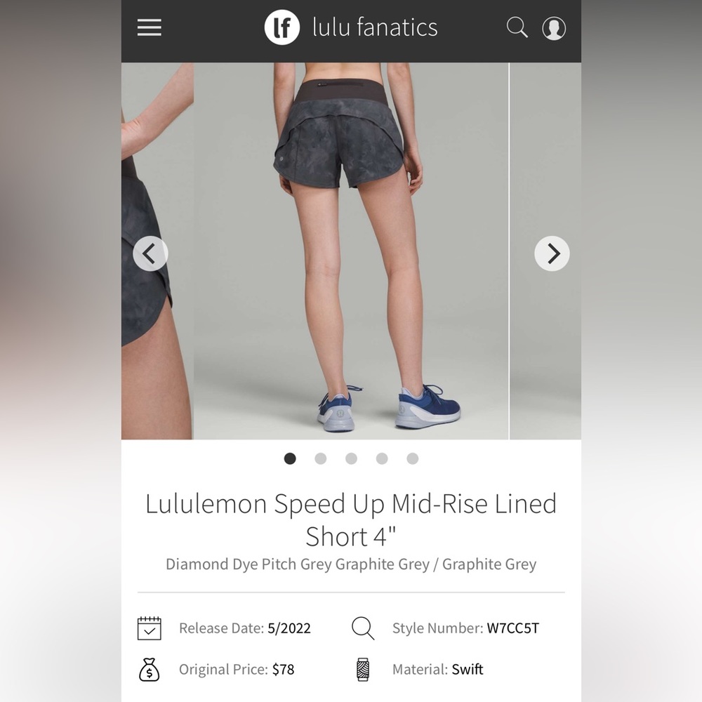 Lululemon speed up shorts size 8